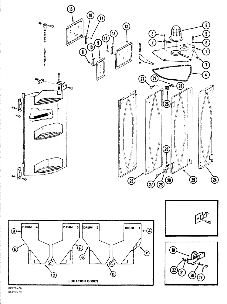 Схема запчастей Case IH 1844 - (9A-094) - DOOR, COVER AND STEP, 1844 COTTON PICKER (13) - PICKING SYSTEM