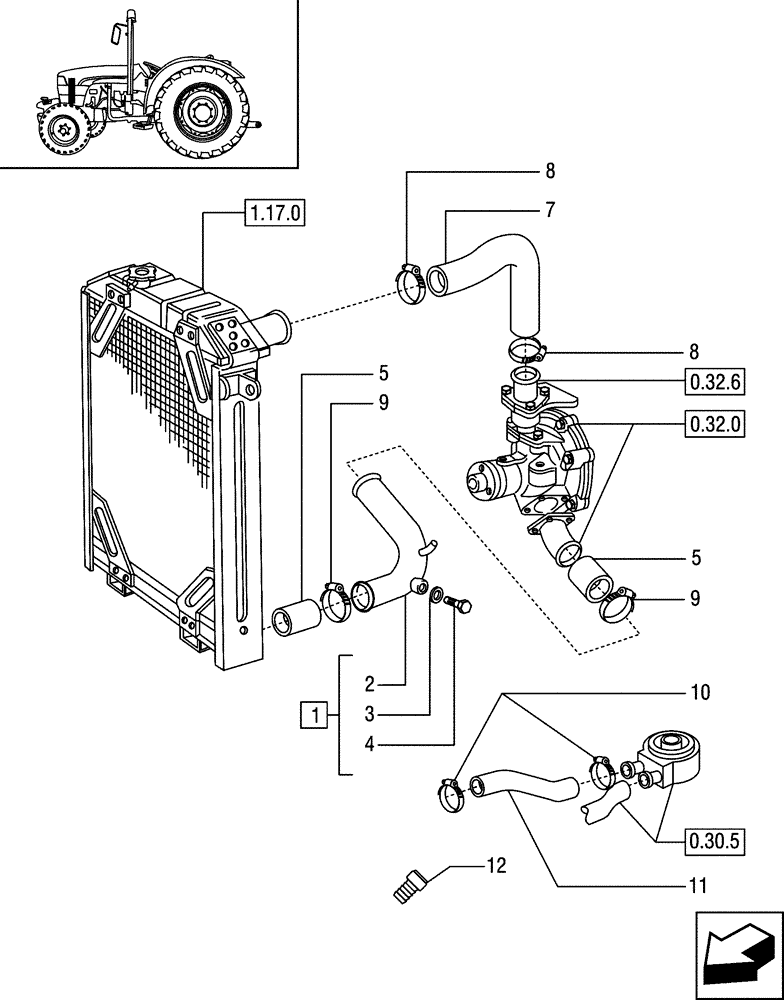 Схема запчастей Case IH JX95 - (1.17.2) - PIPES (02) - ENGINE EQUIPMENT