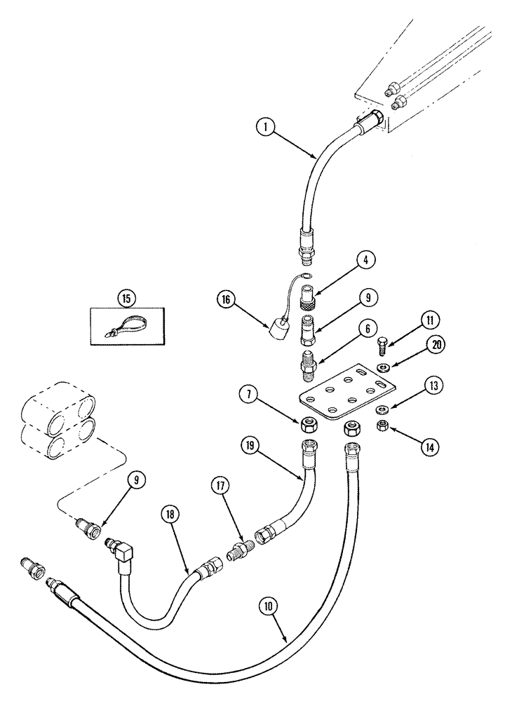 Схема запчастей Case IH L405 - (08-05) - HYDRAULICS MID MOUNT 3 Function C/CX50 - C/CX60 - Without Self Leveling (08) - HYDRAULICS