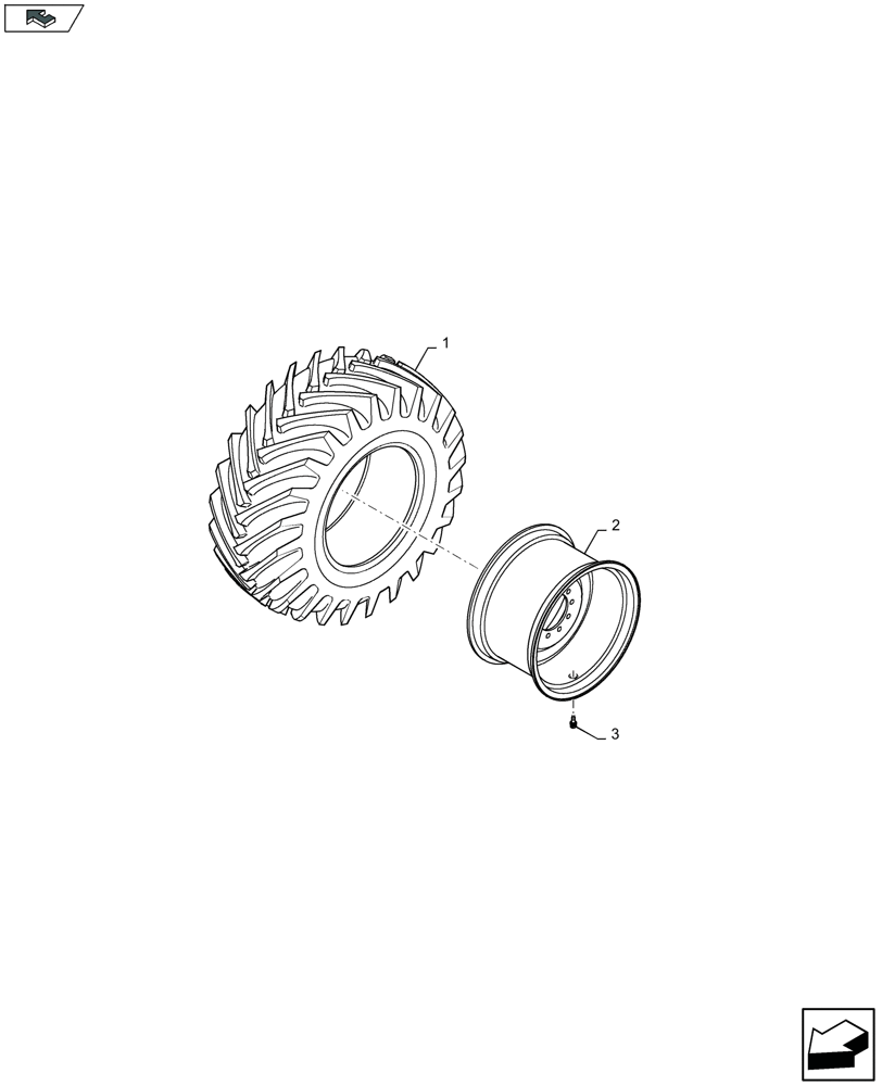 Схема запчастей Case IH LB434S - (44.520.060) - WHEELS: 400/60-R22.5 (44) - WHEELS