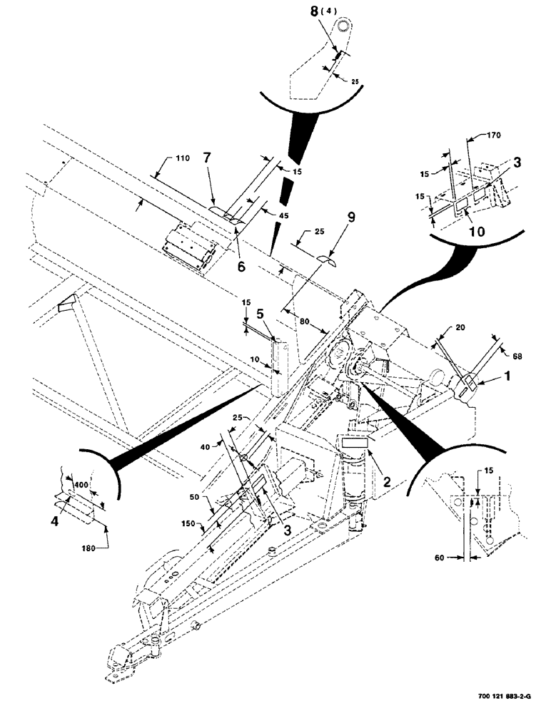 Схема запчастей Case IH 8240 - (9-06) - DECALS AND LOCATION, LEFT (90) - PLATFORM, CAB, BODYWORK AND DECALS