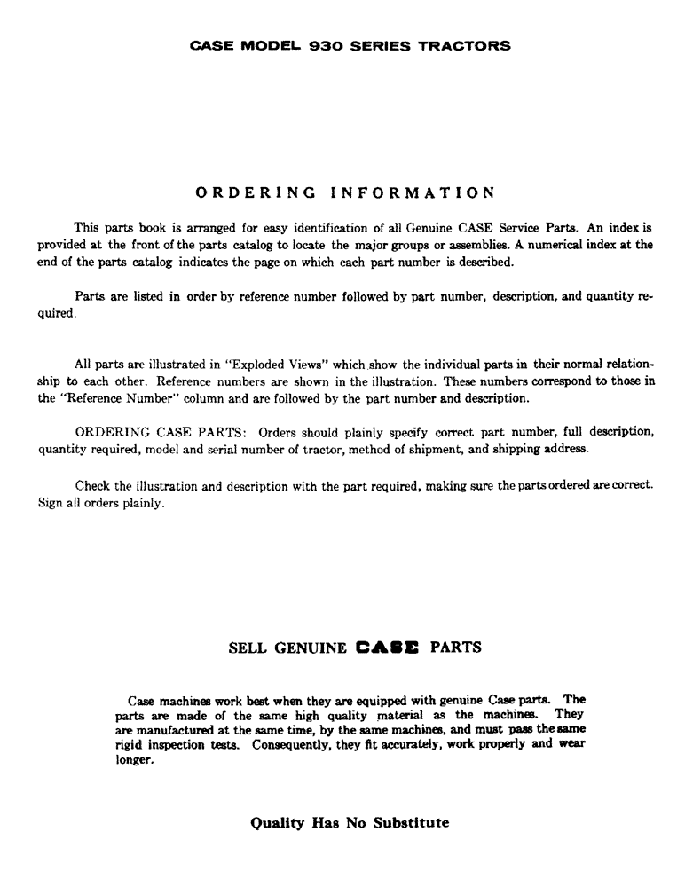 Схема запчастей Case IH 930-SERIES - (002) - ORDERING INFORMATION (00) - PICTORIAL INDEX
