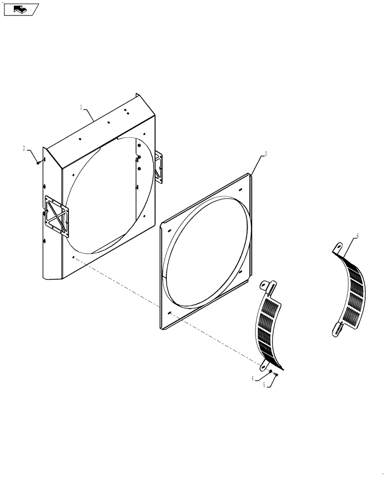 Схема запчастей Case IH TITAN 3520 - (02-023[02]) - FAN SHROUD GROUP, TITAN 3520, SERIAL NUMBER YAT028759 AND AFTER (01) - ENGINE