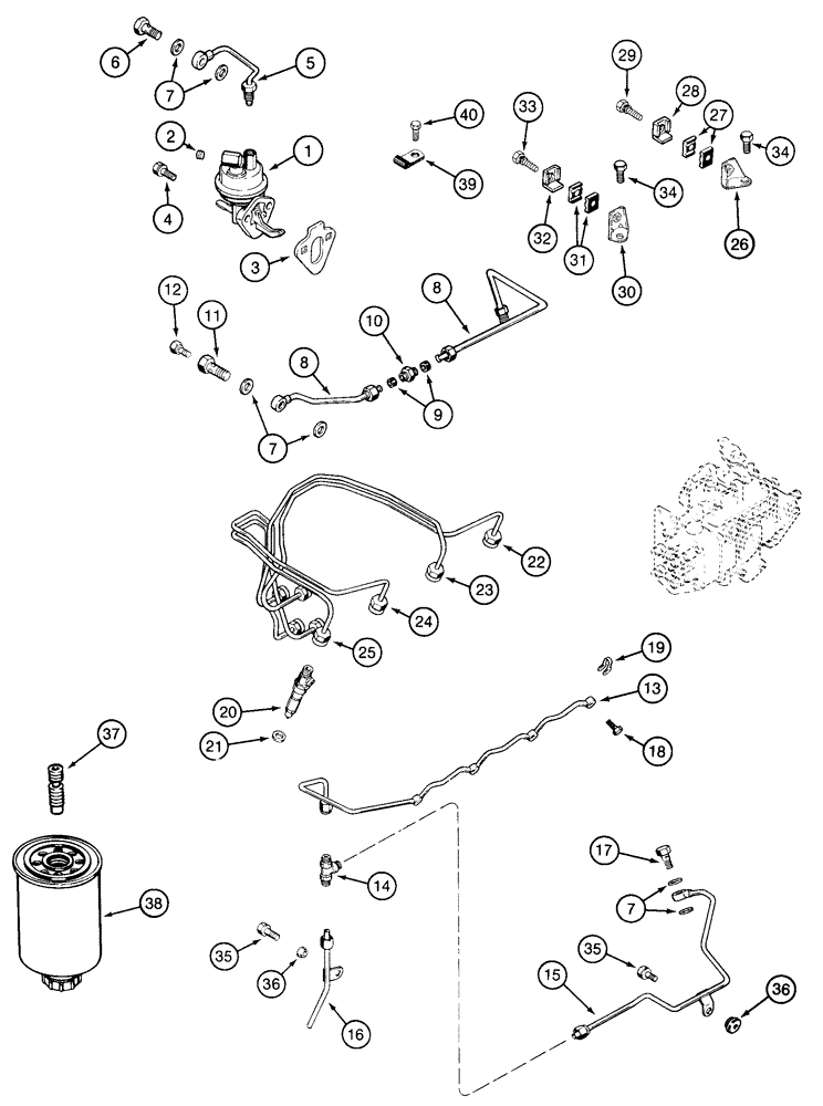 Схема запчастей Case IH 90XT - (03-06) - FUEL INJECTION SYSTEM EUROPE (03) - FUEL SYSTEM