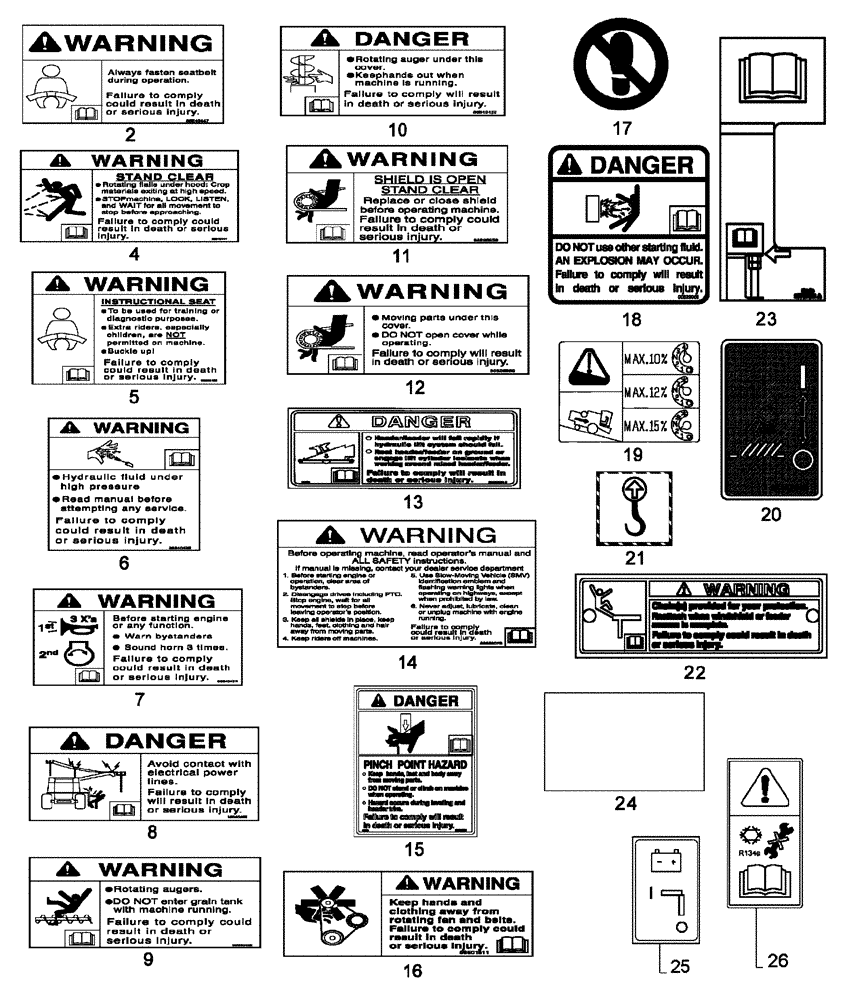 Схема запчастей Case IH 9230 - (90.108.01[01]) - DECALS (90) - PLATFORM, CAB, BODYWORK AND DECALS