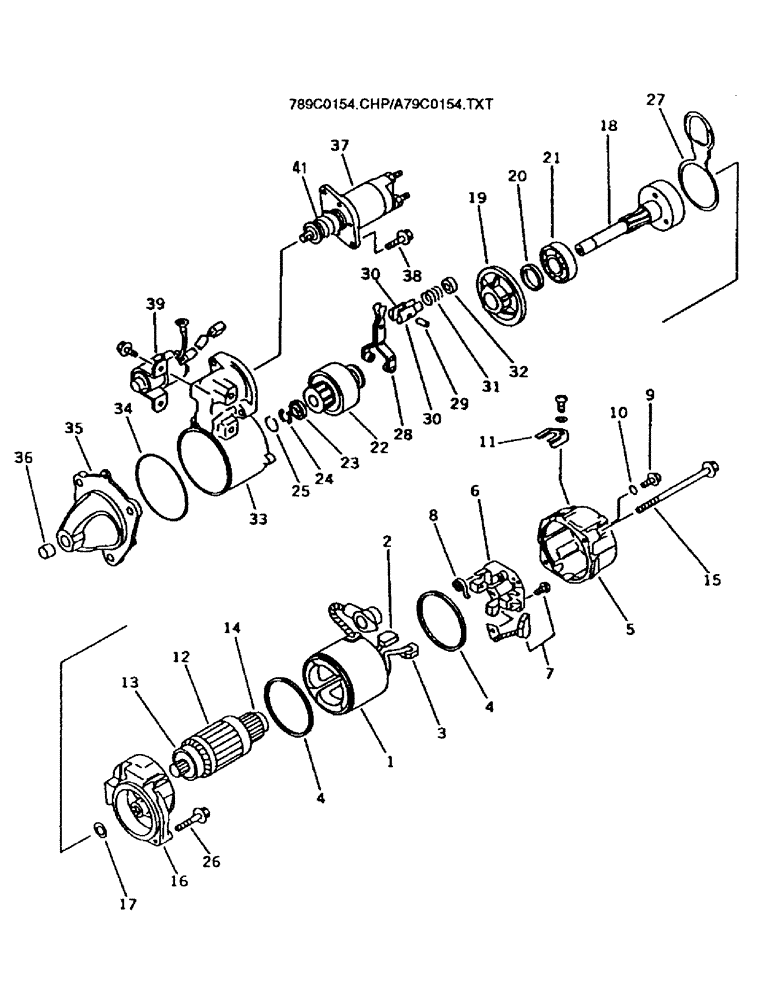 Схема запчастей Case IH 7700 - (C01-54) - ENGINE, STARTER MOTOR Engine & Engine Attachments