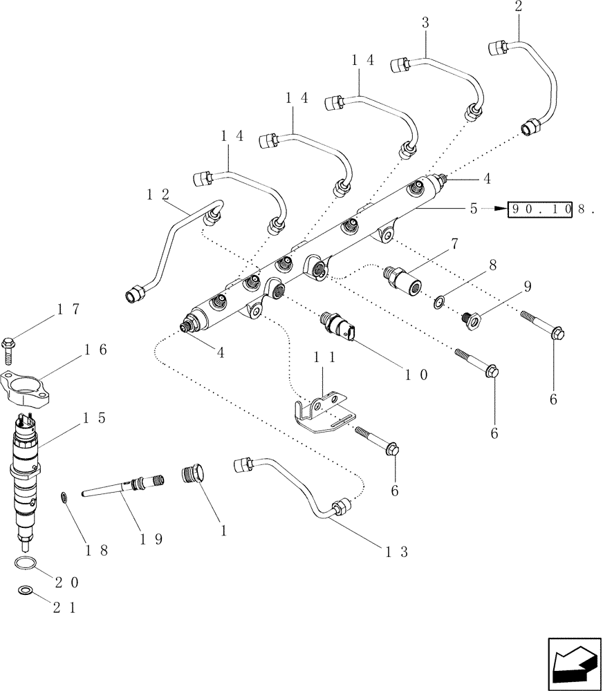 Схема запчастей Case IH 2577 - (10.216.05) - FUEL INJECTION SYSTEM (10) - ENGINE