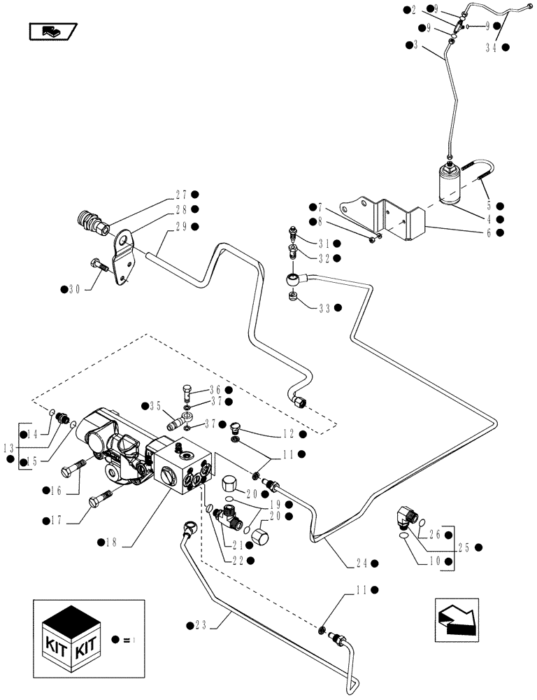 Схема запчастей Case IH MAGNUM 190 - (33.220.06) - DIA KIT, HYDRAULIC TRAILER BRAKE, WITH CONTINUOUSLY VARIABLE TRANSMISSION (33) - BRAKES & CONTROLS