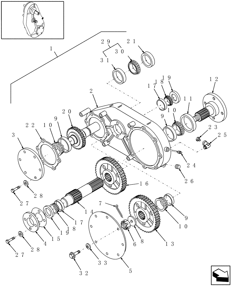 Схема запчастей Case IH DCX161 - (03.01) - GEARBOX, CONDITIONER DRIVE (03) - MAIN GEARBOX