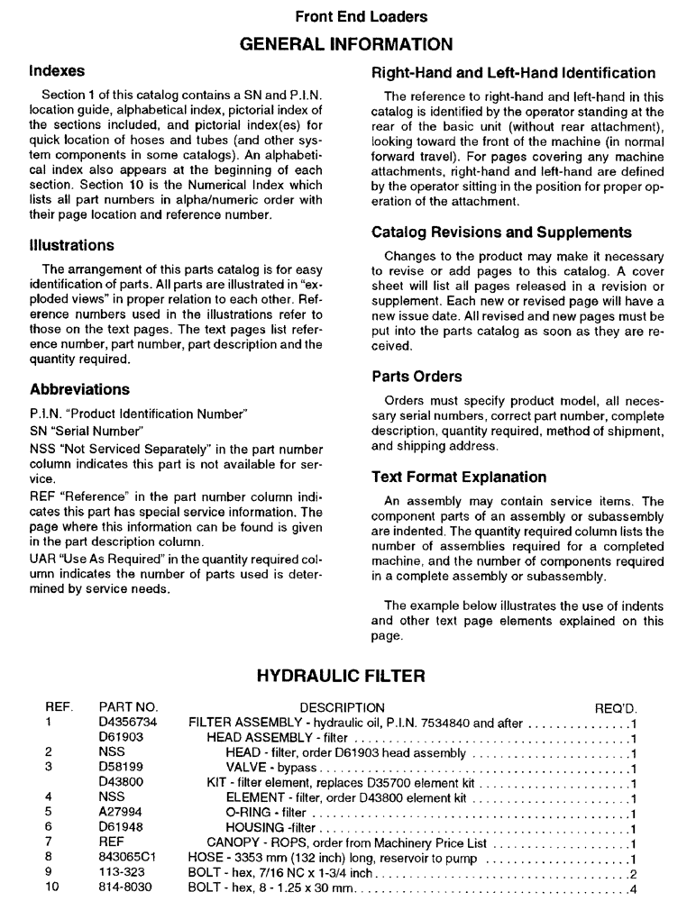 Схема запчастей Case IH 1850 - (1-4) - GENERAL INFORMATION 