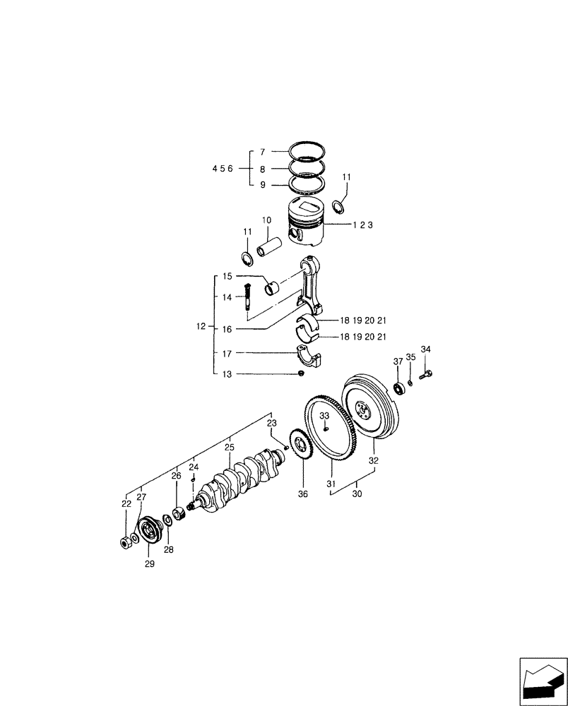 Схема запчастей Case IH FARMALL 40B - (10.103.01) - CRANKSHAFT (10) - ENGINE