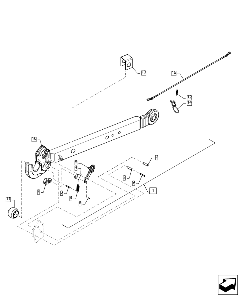 Схема запчастей Case IH MAGNUM 340 - (37.120.AO[04]) - VAR - 429408, 429409, 429410 - HITCH - LOWER LIFT LINKS - CATEGORY IV (37) - HITCHES, DRAWBARS & IMPLEMENT COUPLINGS