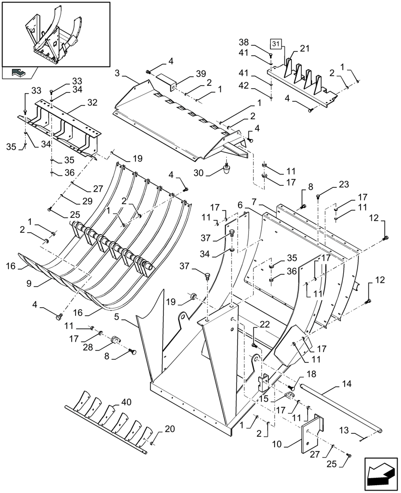 Схема запчастей Case IH LB433S - (13.20[01]) - FEED CHAMBER (13) - FEEDER