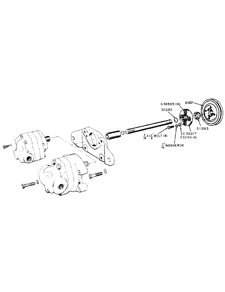Схема запчастей Case IH 300-SERIES - (176) - FRONT MOUNTED PUMP COUPLING (88) - ACCESSORIES