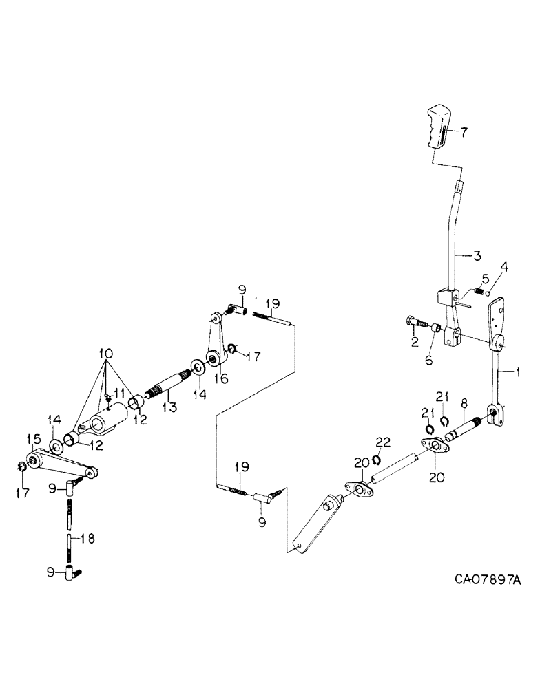 Схема запчастей Case IH 7488 - (07-21) - DRIVE TRAIN, TRANSMISSION CONTROLS, EXTERNAL SPEED (04) - Drive Train