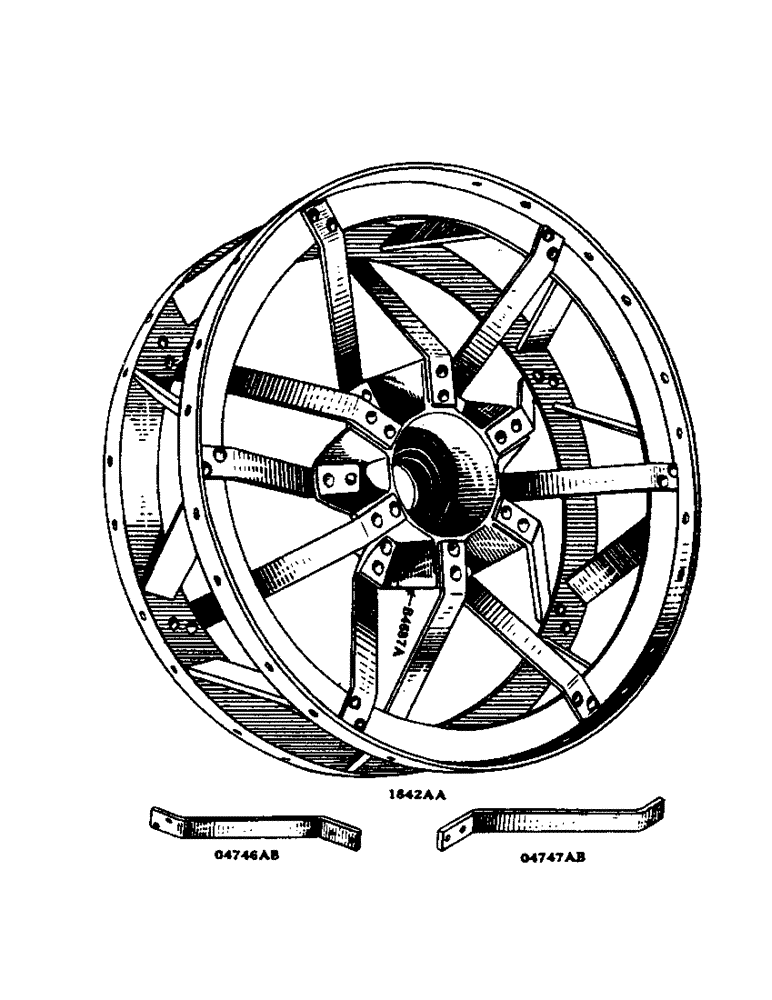 Схема запчастей Case IH D-SERIES - (090) - OPEN TYPE STEEL REAR WHEELS, FOR "D" TRACTOR ONLY (06) - POWER TRAIN