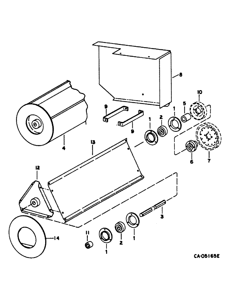 Схема запчастей Case IH 1480 - (21-12) - THRESHING ROTOR AND CONCAVES, DISCHARGE BEATER (14) - THRESHING