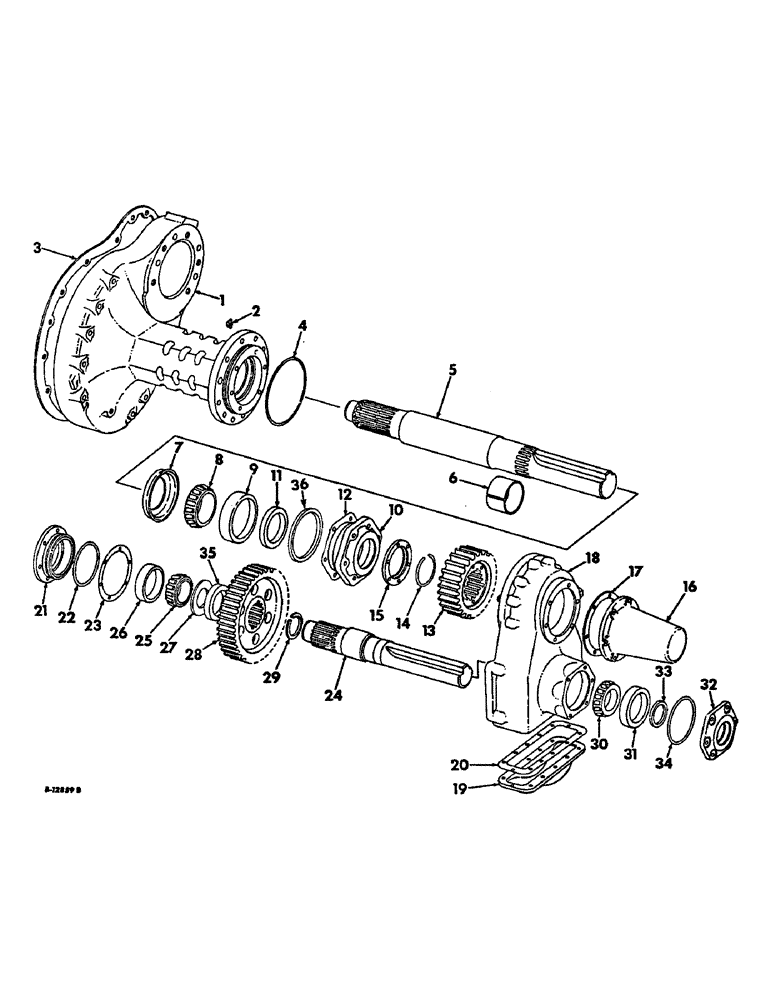 Схема запчастей Case IH 1026 - (07-25) - DRIVE TRAIN, FINAL DRIVE, COUNTERSHAFT AND CARRIER, FARMALL TRACTORS WITH COTTON PICKER (04) - Drive Train
