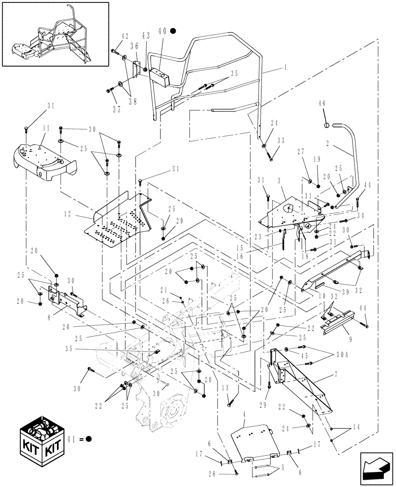 Схема запчастей Case IH WD1903 - (12.03) - DECK, LH & LADDER (12) - MAIN FRAME
