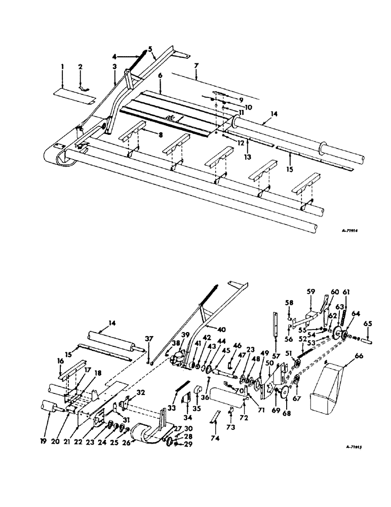 Схема запчастей Case IH 303 - (276) - WINDROW PICKUP, BELT TYPE, BASIC AND RUNNER SHOE, SERIAL NO. 2750 AND BELOW (58) - ATTACHMENTS/HEADERS