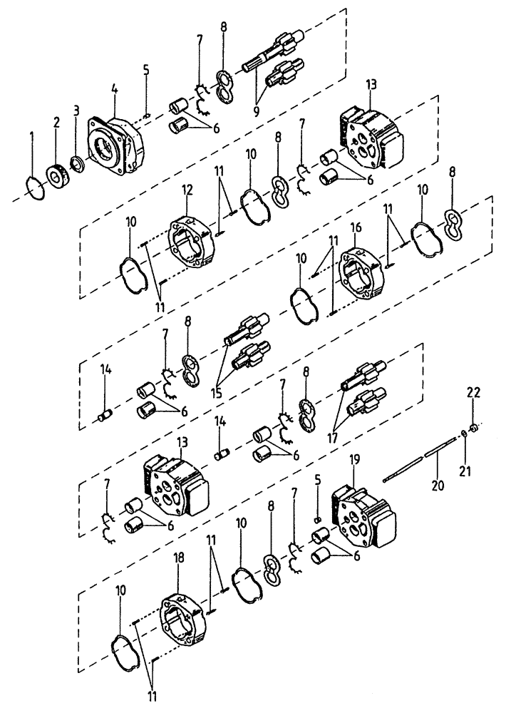 Схема запчастей Case IH 7700 - (B03[25A]) - HYDRAULIC PUMP {108 2 BLADE CHOPPER AND PRIMARY FIXED EXTRACTOR} Hydraulic Components & Circuits