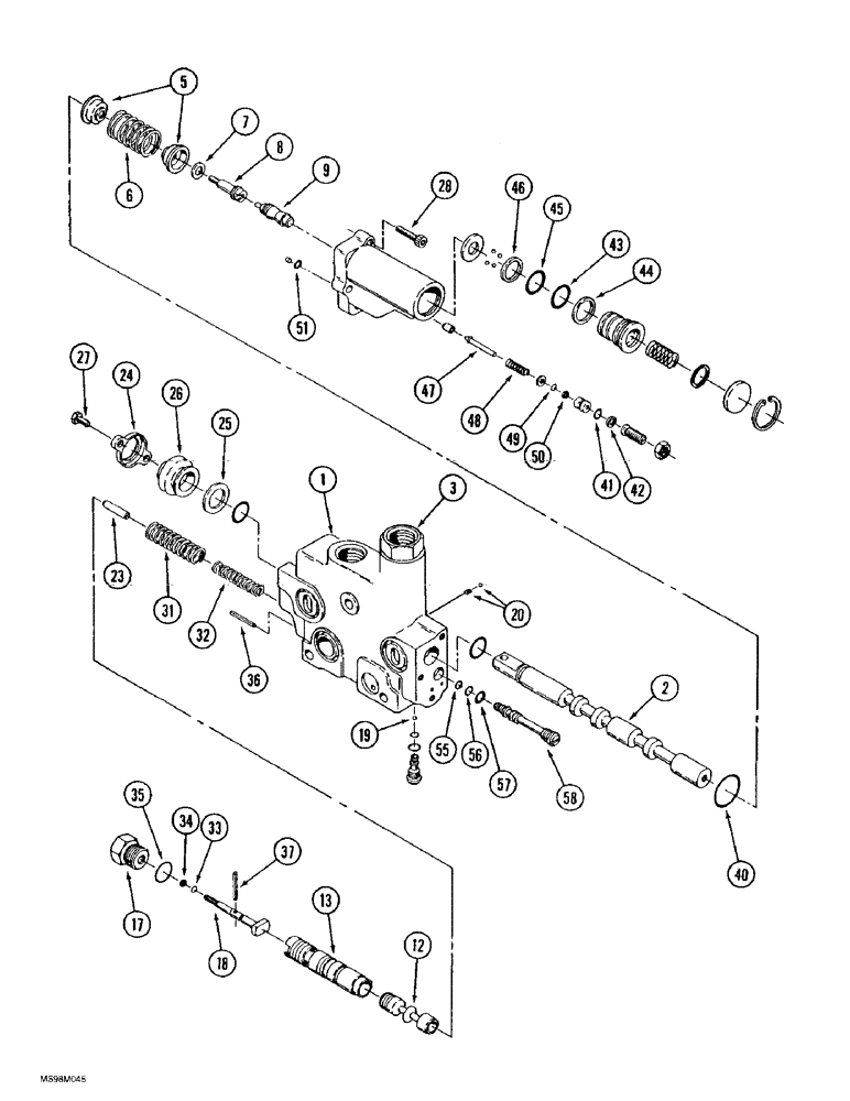 Схема запчастей Case IH 9370 QUADTRAC - (8-048) - HYDRAULIC REMOTE VALVE SECTION, SECOND AND THIRD SECTIONS WITH B PORT LOAD LOCK AND FLOAT (08) - HYDRAULICS