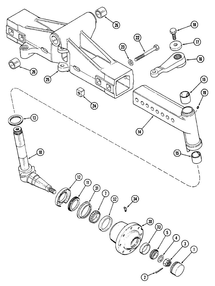 Схема запчастей Case IH 7250 - (5-028) - ADJUSTABLE FRONT AXLE, SPINDLE AND WHEEL HUB (05) - STEERING