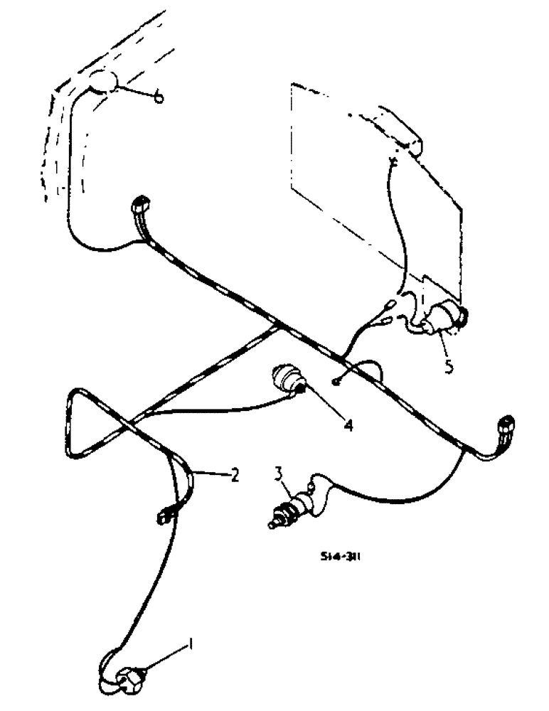 Схема запчастей Case IH 454 - (08-18) - SIDE TAIL HARNESS AND CONNECTIONS, UP TO 454/101983, UP TO 2400/100212 (06) - ELECTRICAL