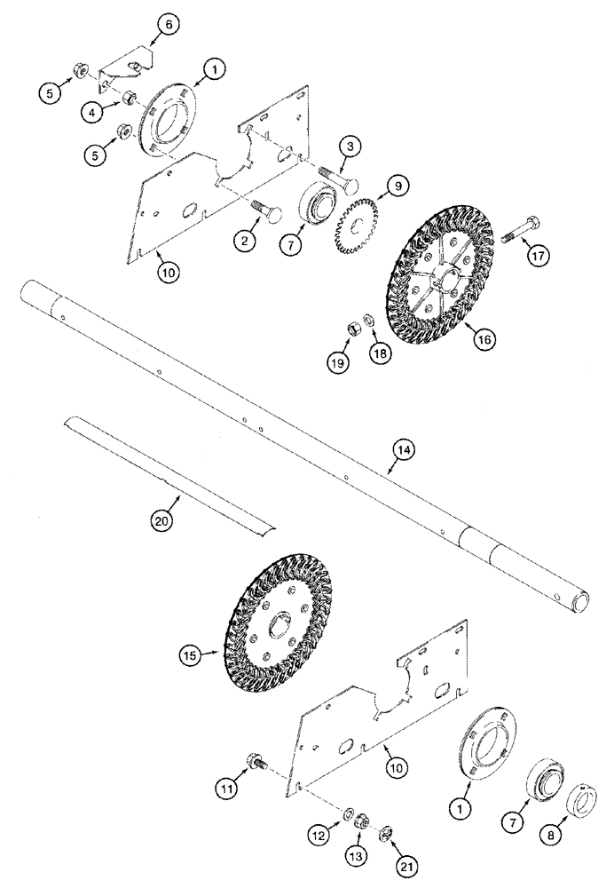 Схема запчастей Case IH 2366 - (09C-05) - CLEANING FAN - SHAFT AND SUPPORTS (15) - BEATER & CLEANING FANS