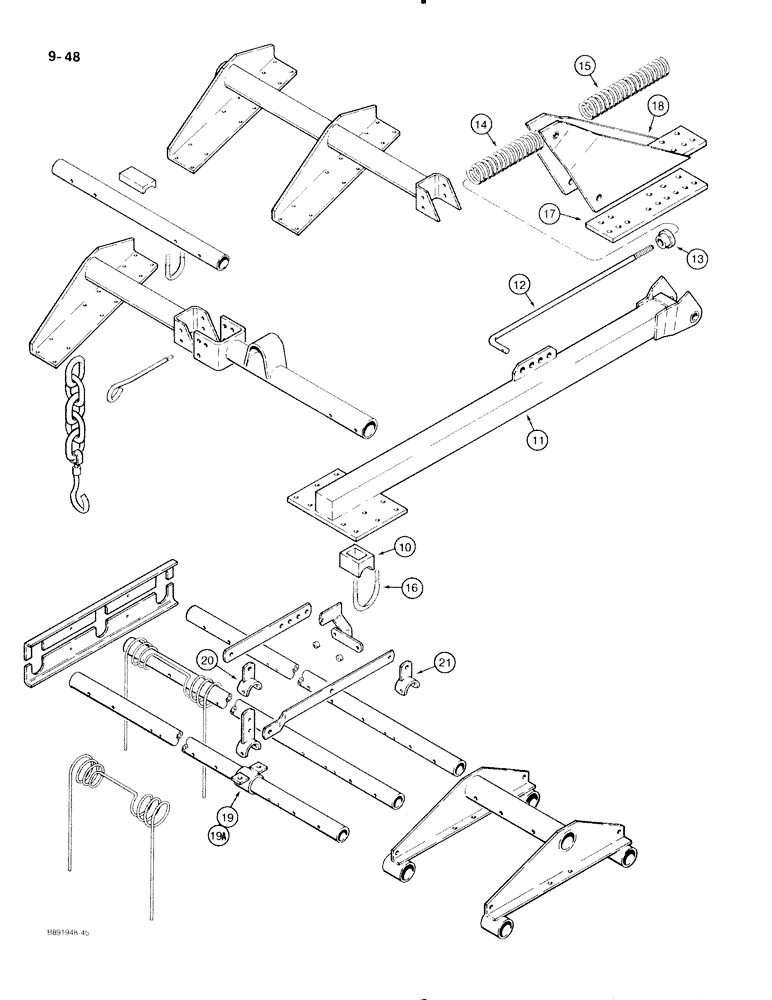 Схема запчастей Case IH 475 - (9-48) - MULCHER ATTACHMENT, ADJUSTABLE ANGLE (09) - CHASSIS/ATTACHMENTS