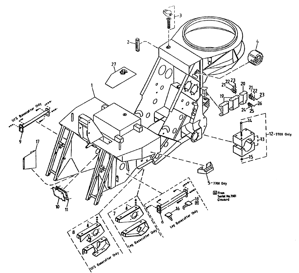 Схема запчастей Case IH 7000 - (A01-00A) - CHASSIS, SERIAL #7908 AND ONWARDS Mainframe & Functioning Components