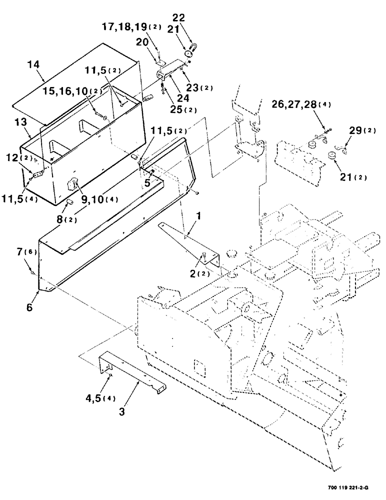 Схема запчастей Case IH 8545 - (7-12) - SHIELDS AND TWINE BOX ASSEMBLY - RIGHT (12) - MAIN FRAME