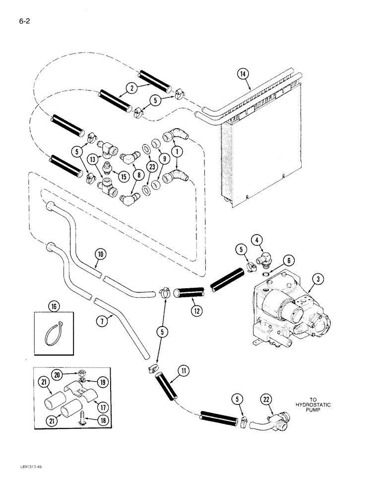 Схема запчастей Case IH 1822 - (6-02) - OIL COOLER SYSTEM (03) - POWER TRAIN