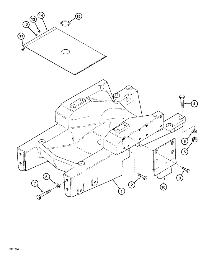 Схема запчастей Case IH 1800 - (5-12) - STEERING AXLE BOLSTER, PRIOR TO P.I.N. JJC133070 (04) - STEERING