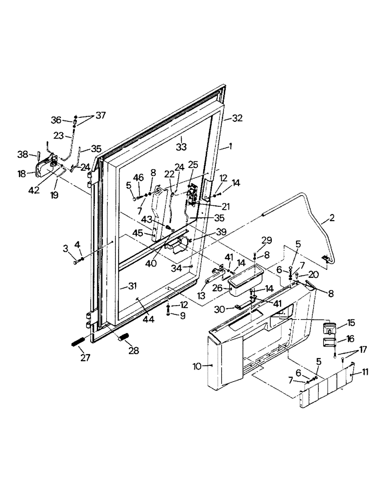 Схема запчастей Case IH STEIGER - (01-08) - DOOR ASSEMBLY (10) - CAB