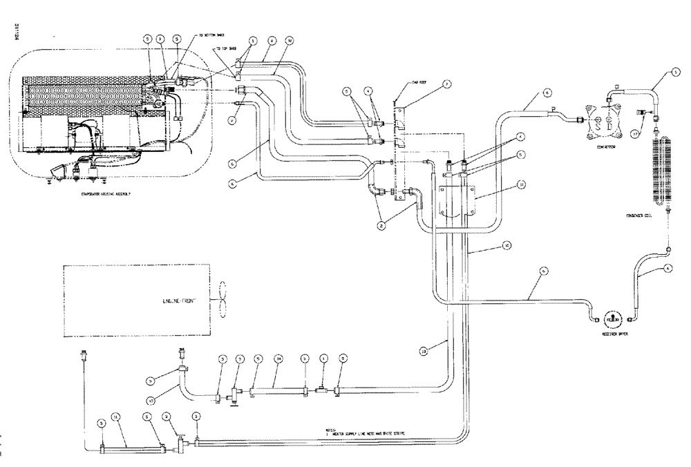 Схема запчастей Case IH SPX4260 - (022) - A/C HOSE PACKAGE (50) - CAB CLIMATE CONTROL