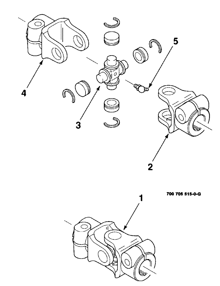 Схема запчастей Case IH 8340 - (2-32) - U-JOINT ASSEMBLY, 700705515 U-JOINT ASSEMBLY COMPLETE (58) - ATTACHMENTS/HEADERS