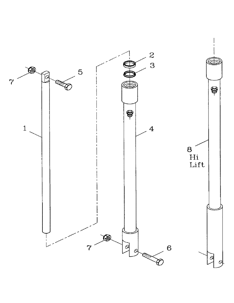 Схема запчастей Case IH 7000 - (B02-12) - HYDRAULIC CYLINDER, HEIGHT INDICATOR, 7700 Hydraulic Components & Circuits