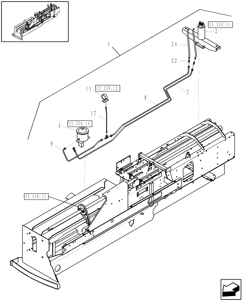 Схема запчастей Case IH SB541C - (35.550.15) - HYDRAULIC BALE TENSION KIT (35) - HYDRAULIC SYSTEMS