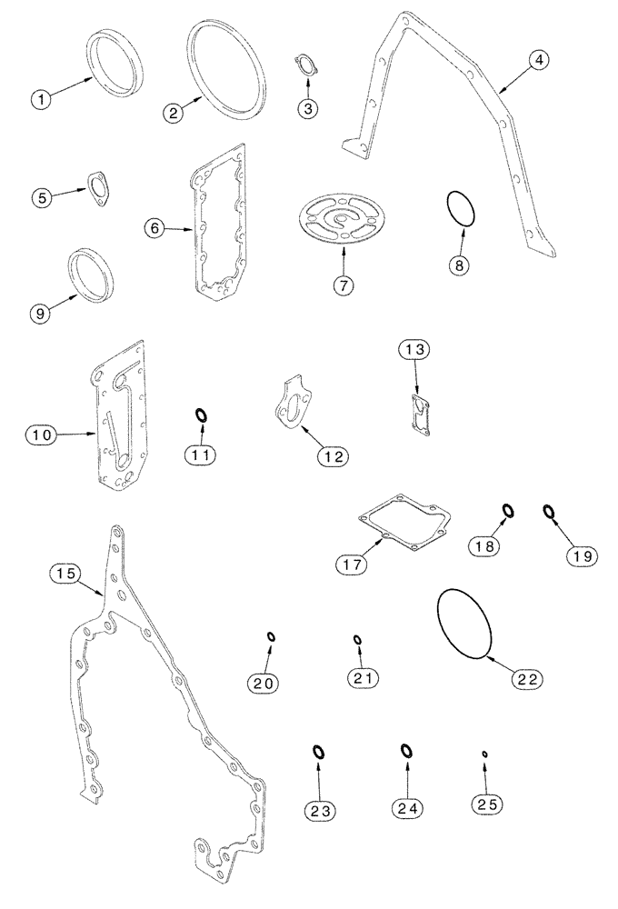 Схема запчастей Case IH FLX3330B - (02-022) - GASKET KIT - CYLINDER BLOCK (FLX3300B CASE ENGINE) (01) - ENGINE
