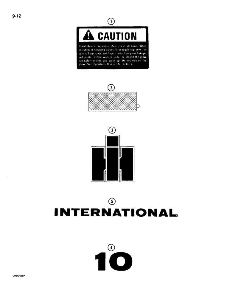 Схема запчастей Case IH 10 - (9-12) - DECALS, INTERNATIONAL, 10 SUBSOIL CHISEL (09) - CHASSIS/ATTACHMENTS