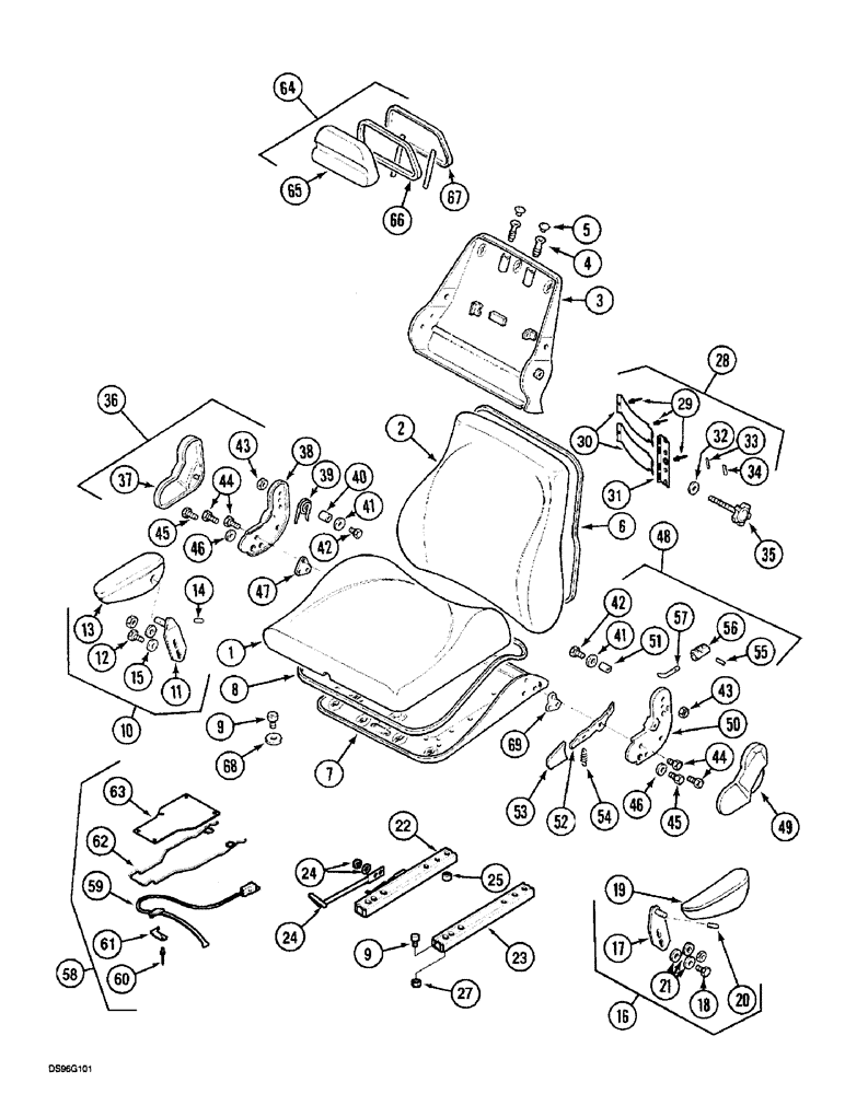 Схема запчастей Case IH 5150 - (9F-08) - SEAT - GRAMMER, (JJF1057368 - ) (09) - CHASSIS/ATTACHMENTS