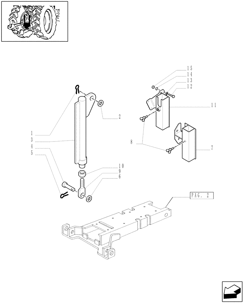Схема запчастей Case IH MXU100 - (1.89.3/05[03]) - (VAR.556-559) APUH - HYDRAULIC PUSH BACK - W/SWING DRAWBAR FOR 2 RAMS FOR EDC - TOW HOOK (09) - IMPLEMENT LIFT