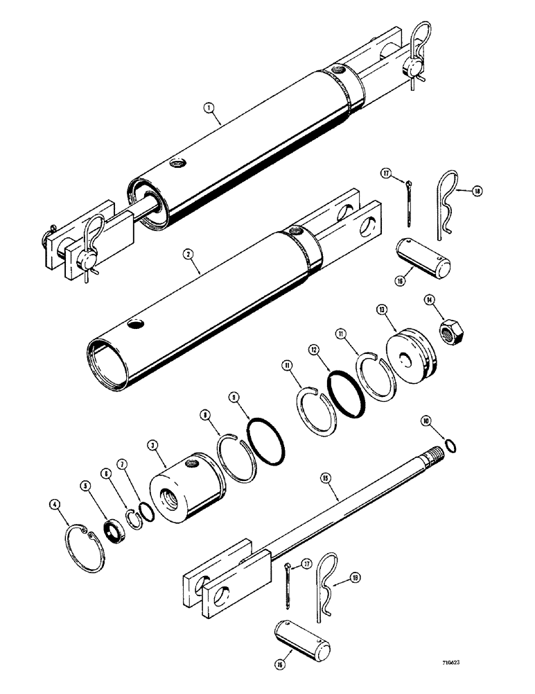 Схема запчастей Case IH 1530 - (150) - T50162 CASTER WHEEL CYLINDER, 2-1/2" I.D. CYLINDER WITH 8" STROKE AND 7/8" O.D. ROD (09) - CHASSIS/ATTACHMENTS