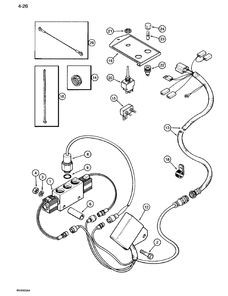 Схема запчастей Case IH 950 - (4-26) - AUTO. SELECTOR VALVE SYS., 6 ROW WIDE, 8 ROW NARROW 8 ROW WIDE VERT. FOLD & 12 ROW NARROW VERT. FOLD (04) - ELECTRICAL SYSTEMS