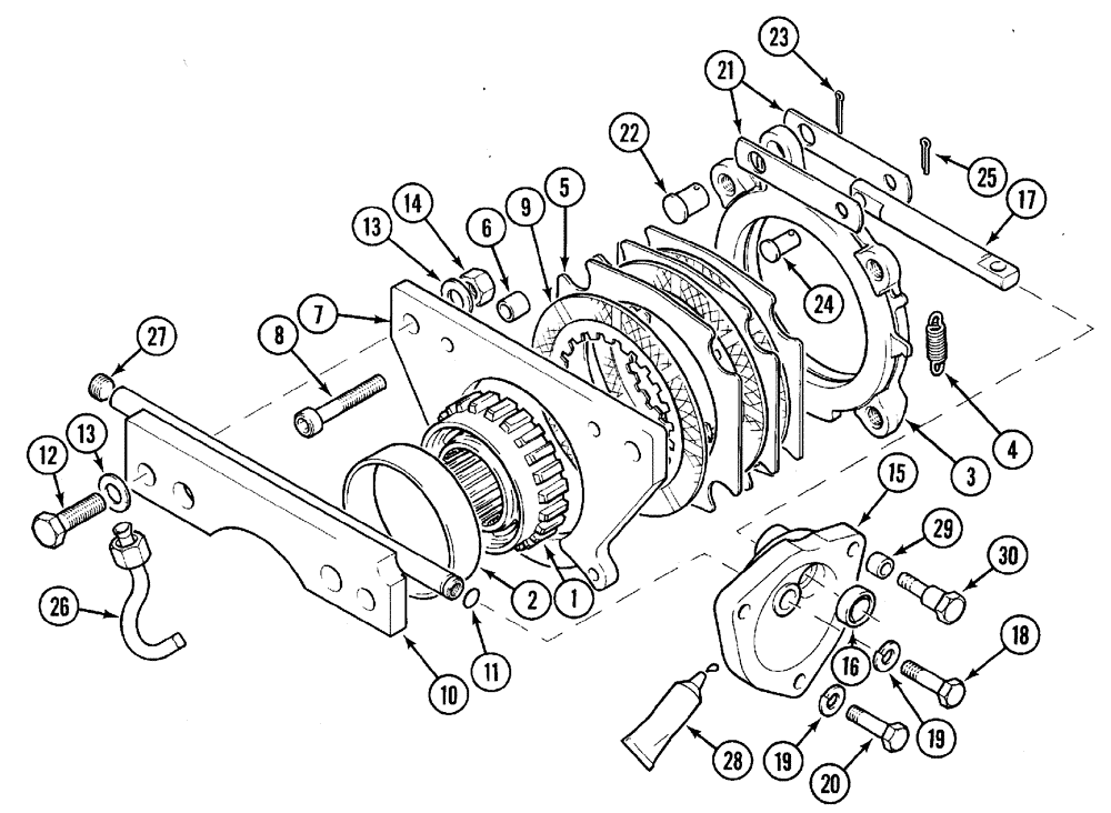 Схема запчастей Case IH C100 - (07-07) - PARK BRAKE 2 W.D. (07) - BRAKES