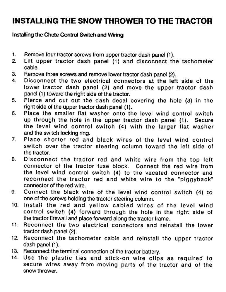 Схема запчастей Case IH ST148 - (18) - INSTALLING THE SNOW THROWER TO THE TRACTOR 