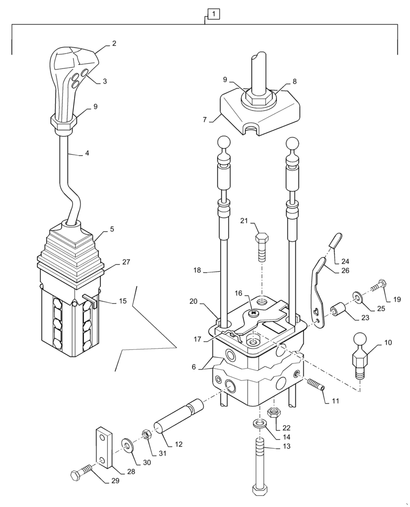 Схема запчастей Case IH L705 - (08-08) - CONTROL ASSEMBLY 2 FUNCTION (08) - HYDRAULICS