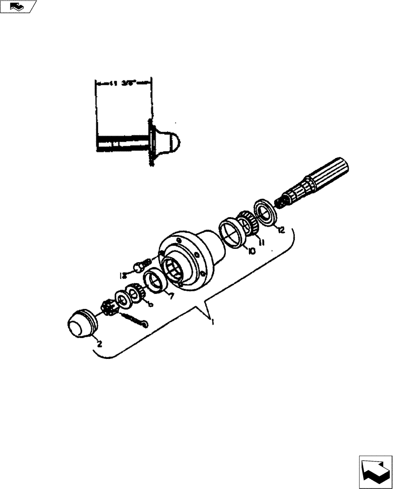 Схема запчастей Case IH FERTILIZER - (44.100.05) - HUB & SPINDLE ASSEMBLY 803 6-BOLT (44) - WHEELS