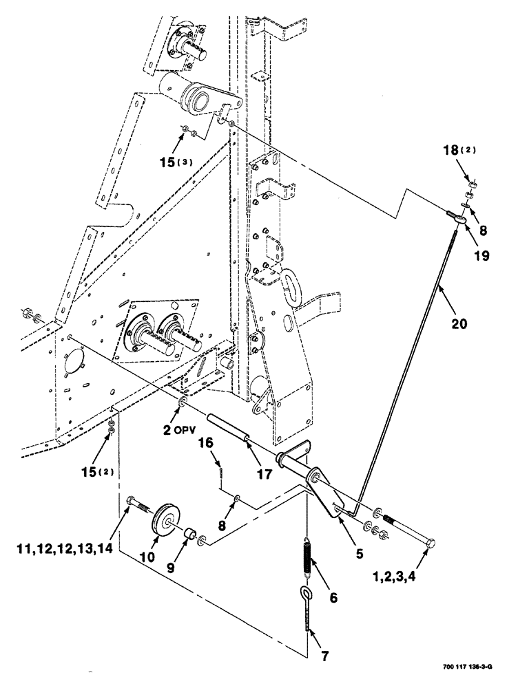 Схема запчастей Case IH 8420 - (02-12) - DRIVE ASSEMBLY (PICKUP BELT TIGHTENER) Driveline